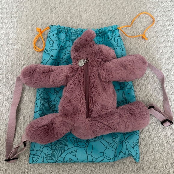 Jellycat BNWT Retired Huggady Hippo Backpack - Picture 3 of 3